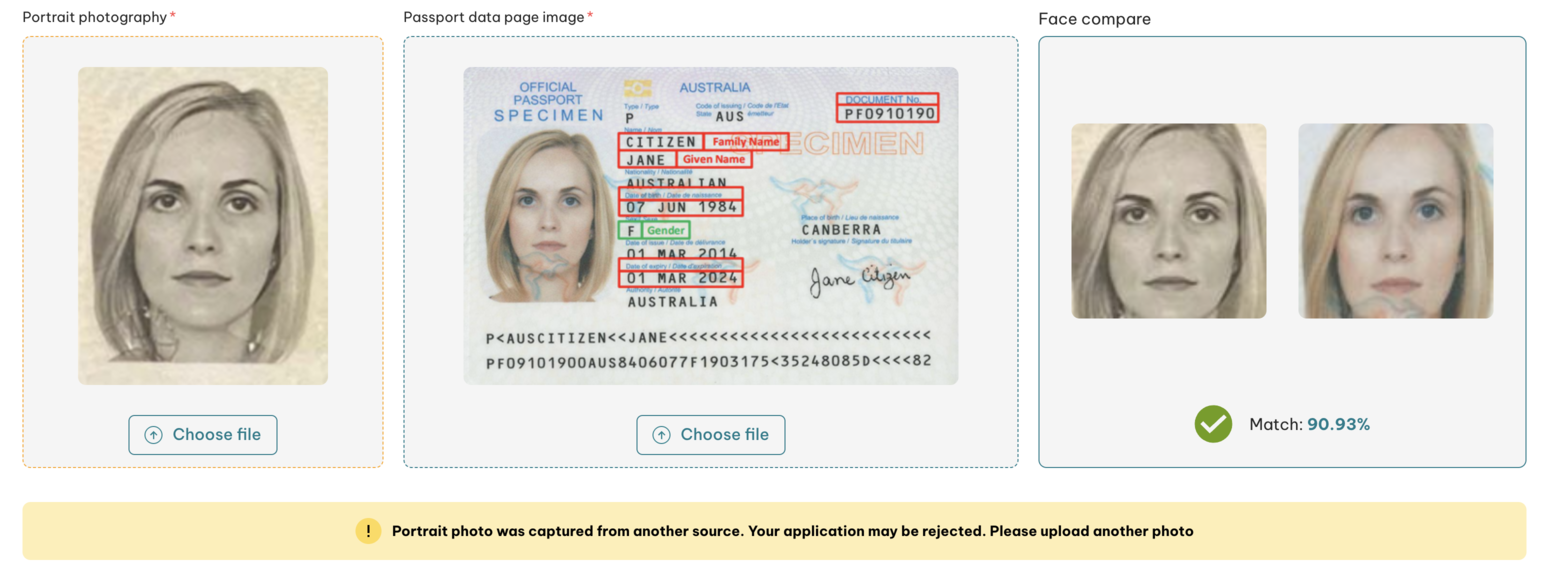Vietnam visa photo submission